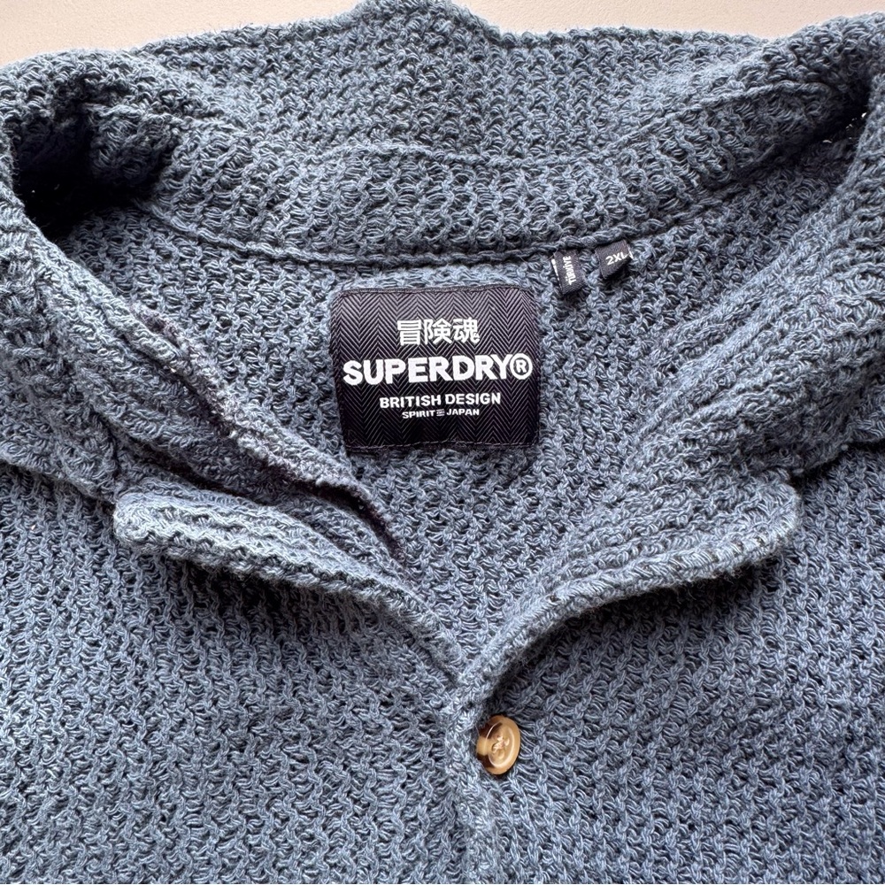 Superdry Men’s Superdry Knitted texture shirt in ecru crochet - Picture 5 of 8